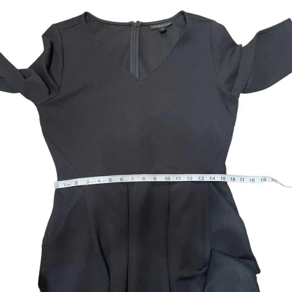 attention Black 3/4 Sleeve & Front Pocket Dress LARGE